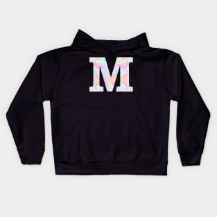 The Letter M Rainbow Brushed Design Kids Hoodie